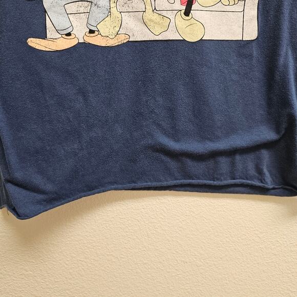 Disney Dual Sided Mickey and Friends Cropped Blue T-shirt Size Large - Picture 2 of 6